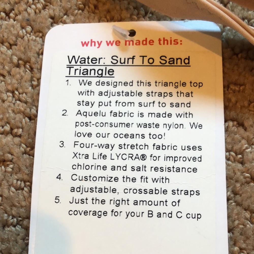 Lululemon Athletica size 8 swimsuit top